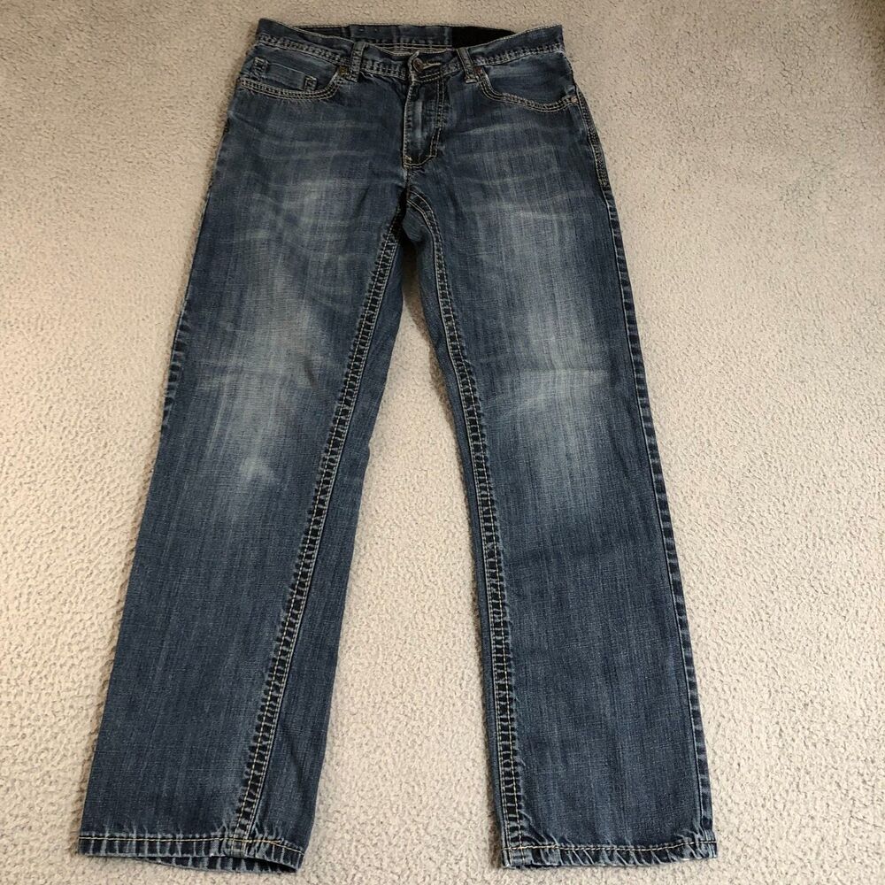 TK Axel Jeans Men's 30x32 Blue Treadwell Straight Denim Rocker Biker‎ Relaxed